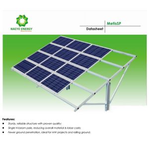 H - Beam Solar Panel Pole Mount Bracket Single Pole Hot Dig Galvanized Steel