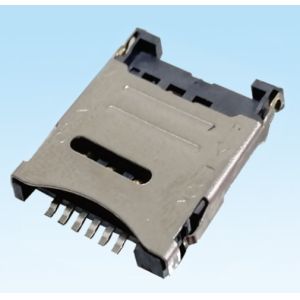 Cheap SIM Thermoplastic Housing Electrical Cable Connectors High=1.5mm 6Pin Push Type for sale