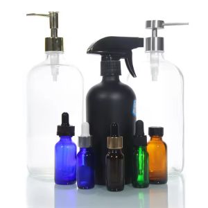 120Ml 250Ml 500Ml Empty Clear Glass Cosmetic Lotion Boston Round Spray Bottle