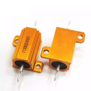 RX24 75W 200 Ohm Power Golden Aluminium Housed Metal Shell Case Wire Wound