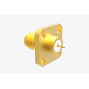SMA Female Brass Aerospace Grade RF Coaxial Connector with Flat Microstrip