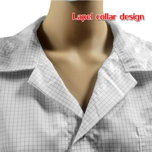 Anti Static White 5mm Grid ESD Smock For Cleanroom