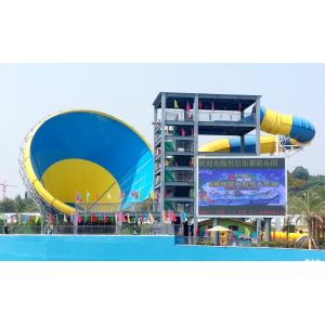 Big Fiberglass Tornado Water Slide For Adults , 14.6m Platform Height