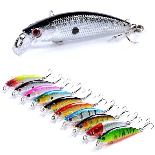 10 Colors 6.70CM/5g 8# Hooks Perch,Crucian,Culter Alburnus Plastic Fishing Bait