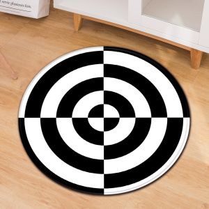 3D Geometric Pattern Round Chair Mat Living Room Sofa Floor Carpet