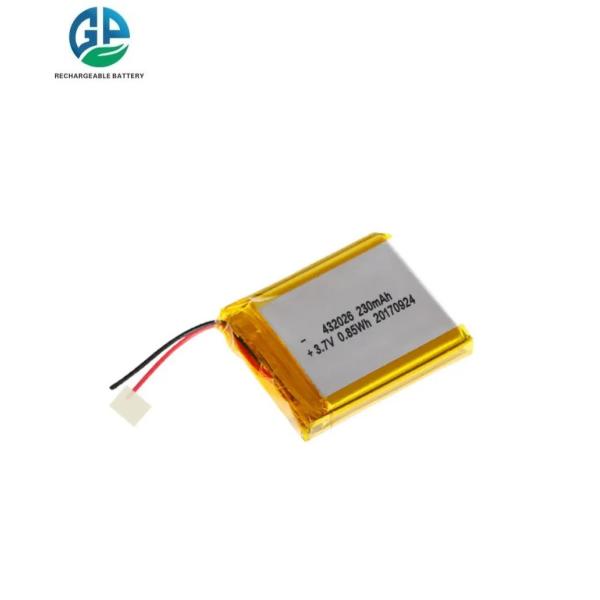 Lipo 3.7 V 230mah 432026 Rechargeable Lithium Polymer Battery Pack UL1642