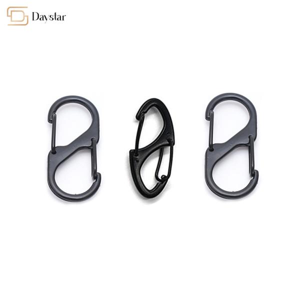 Quality Interlocking Keychain Metal S Hook , Dual Wire Gate Clip Carabiner Slide Lock wholesale