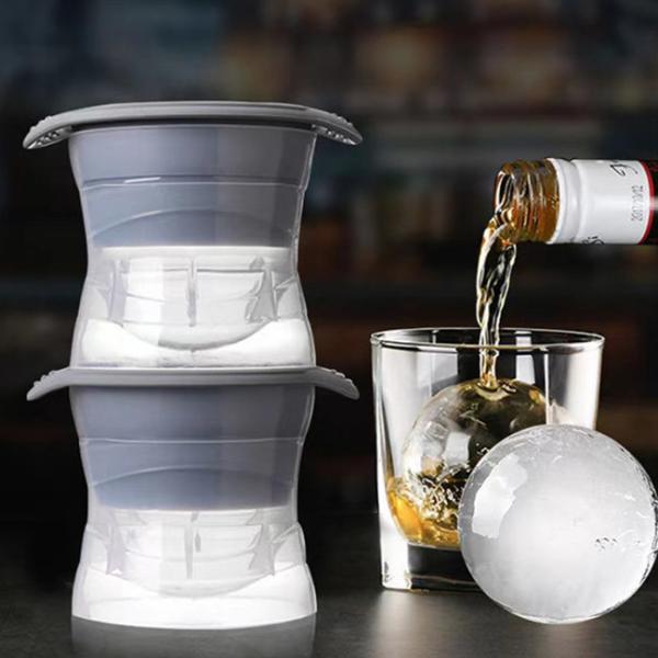 Large Round Ice Ball Maker Silicone Sphere Ice Cube Tray Mold For Whiskey