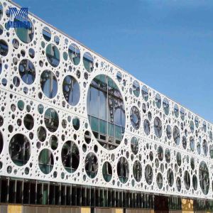 Customized Aluminium Curtain Wall Punched Plate Cladding Facade