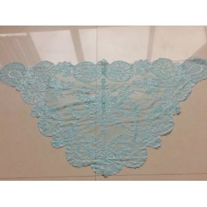 elegant embroidered Barcelona veil  Authentic Spanish Medallion Mantillas with Baby blue color
