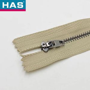 Silver Teeth Closed End Metal Zip Black / Dark Blue Zipper For Jeans