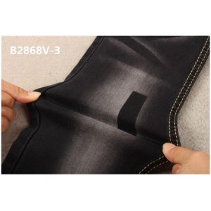 9.3 Oz Skinny Jeans Black Sulphur Dyed Woven Denim Fabric With 3 Spandex Close