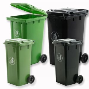 Bin Hand Push Dustbin Recycle Outdoor Garbage Bin Trash Bin Garbage Cans with