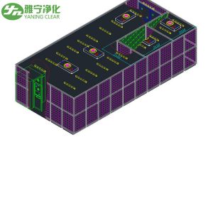 80*80mm Powder Coating Frame Clean Room Booth ISO 8 Purification Levels