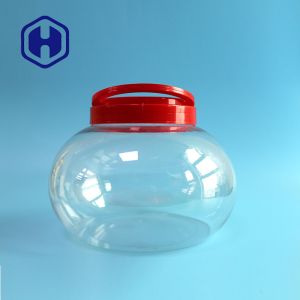 3740ml 126oz Large Pickle Round PET Plastic Jar With Lid And Handle Gift