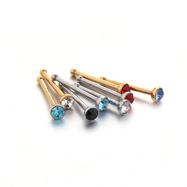 USA hot selling white zircon gold plated nose ring nose stud body piercing jewelry