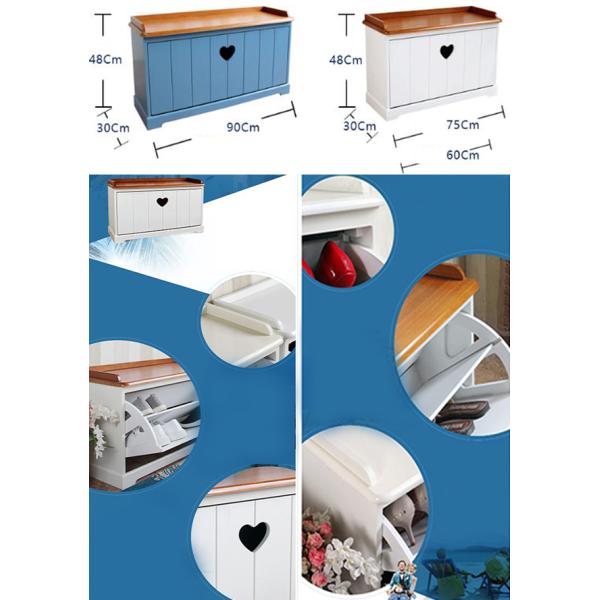 CE Simple Style Living Room White Wooden Shoe Cabinet Melamine Faced Surface