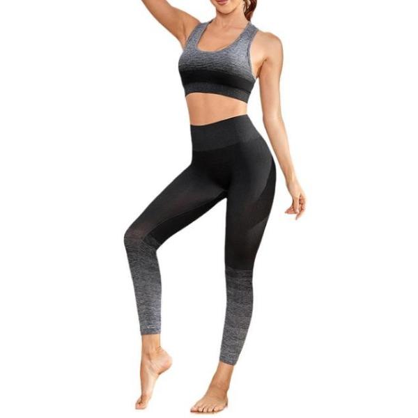 Quality Sportswear Quick Dry Yoga Suit Breathable Moisture Gradient Seamless Sports Suit wholesale
