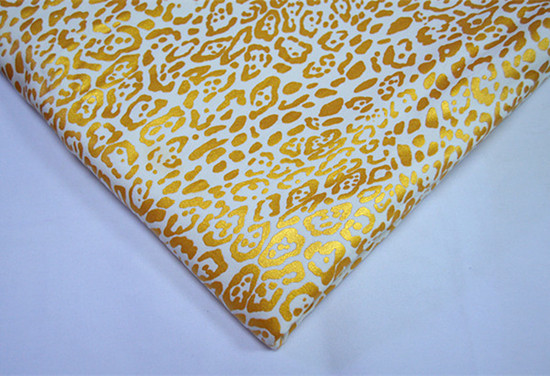 Quality Metallic Ink Printing Plain Cotton Fabric With Beautiful Gold Color wholesale