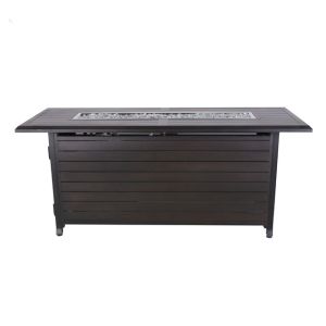 Outdoor Rectangular Chat Height Square Fire Pit Table Stainless Steel