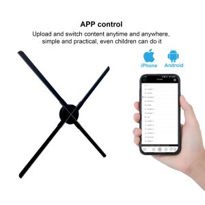 Nake Eye Stock 80Cm Ventilador Holographic 3D Fan Light Wifi Led Fan 3D Hologram