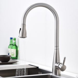 Gooseneck SUS304 Stainless Steel Kitchen Faucet High Arch For Kitchen Sink