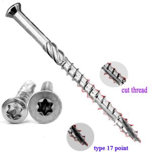 China #10x2-1/2 Inch Star Drive 316 Stainless Steel Deck Screws Cutting Thread Polished on sale