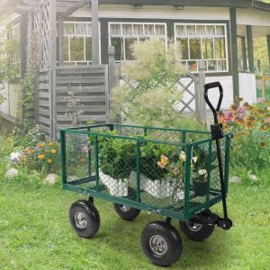 500LBS Weight Capacity 17KGS Metal Mesh Cart Wagon for Heavy Duty Material