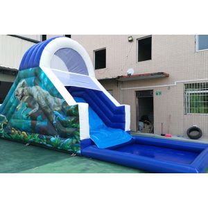 Cheap Funny Dinosaur Theme 8.5m By 3m Inflatable Water Slide for sale