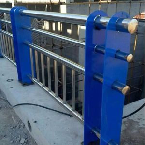 Iron Metal Tubular Handrails Fence Bridge SS Stair Guardrail Satin Polished