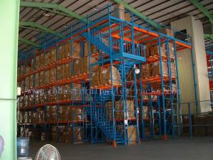 China Industrial Steel Mezzanine Floors Two Level Stair Warehouse System on sale