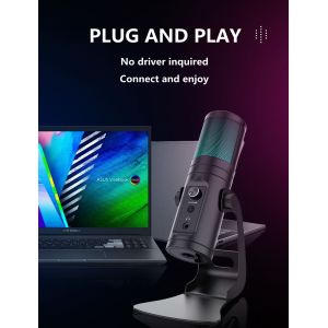 14mm Capsule 5V Usb Streaming Podcast PC Microphone Noise Cancelling