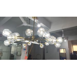 Elegant Brass Crystal Chandelier for Indoor Spaces Dia 80cm x H 45cm Material