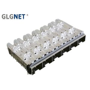 GLGNET 6 Ports Ganged SFP+ Cage Connector Socket with LP Light Pipe and EMI Gasket