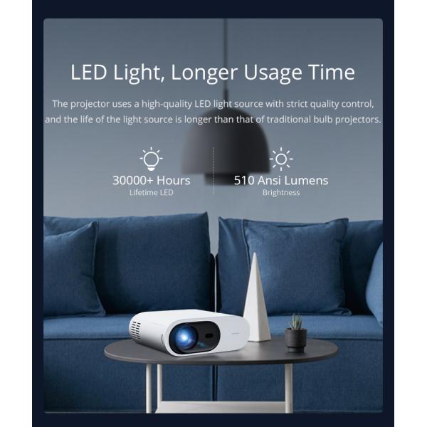 Portable Commercial Movie Home Theater Projectors 510ANSI Auto Focus And Keystone Correction