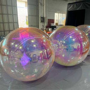 Customized Giant Iridescent Inflatable Mirror Ball Shinny Decorative Inflatable