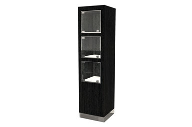 Quality Timber veneered MDF Cabinet featuring LED Lighting and Three Seperate Exhibition Shelves wholesale