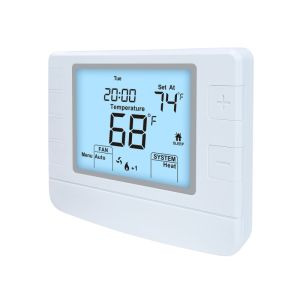 China Riseem 24V White Digital Room Thermostat, Heating and cooling Adjustment Programmable Temperature Thermostat on sale