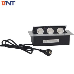 China The Silver Oval Corner Pop-Up Socket Zinc Alloy Panel With Three French Power Interface BD613 on sale