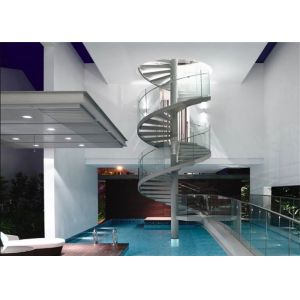 Carbon Steel Glass Custom Spiral Staircase Customized Size DIY Installation