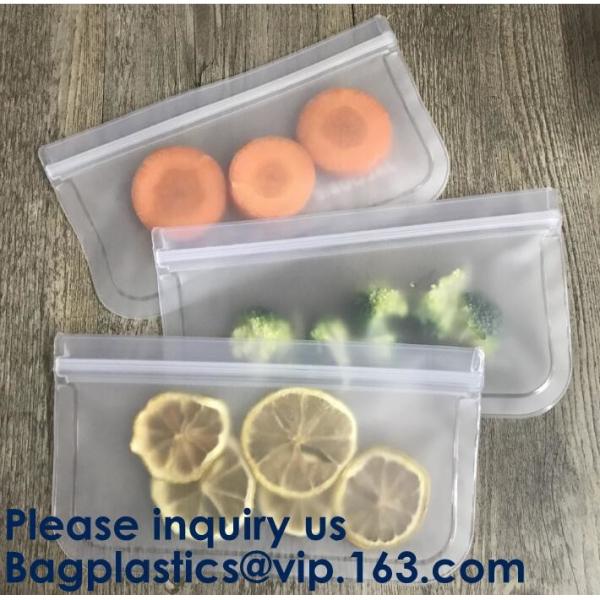 Quality PEVA Snack Food Packaging 5pcs Set Pack Food Snack Storage PEVA k Reusable Peva Food Storage Zip Seal Sandwich Sna wholesale