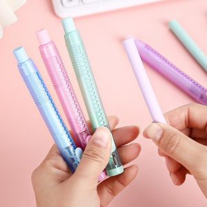 Macaron Colored Tube Eraser Push Pull Type Soft Rubber Erase Clean