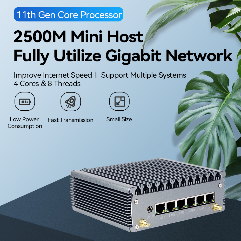 Intel Celeron J6412 PC With Six LAN One COM and 4 USB Mini Computer