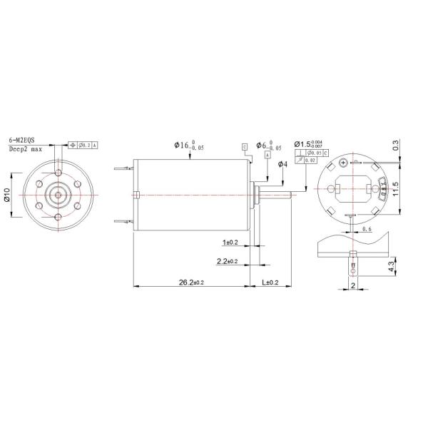Dentist Device Coreless Brushed Motor 6mA Planetary 11000rpm