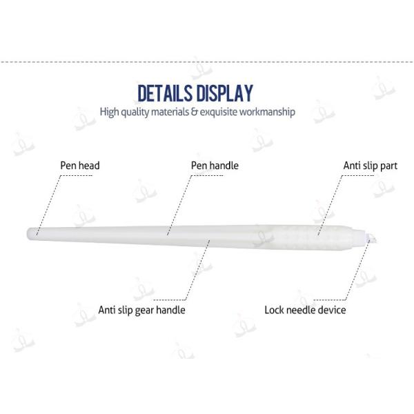 Beige Disposable Manual Tattoo Pen With 9, 12, 14, 17 and 18U Microblading Blade OEM