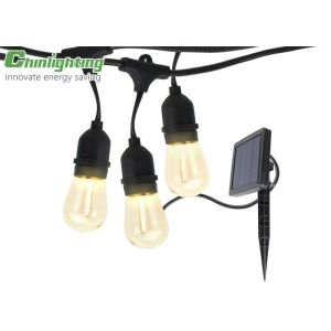 China 24FT Indoor Porches 12 LED S14 Solar Bulb String Lights on sale