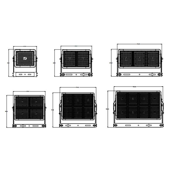 Ac100-277v Led Stadium Flood Light 200w 150lm/W Ip66 Ra>80