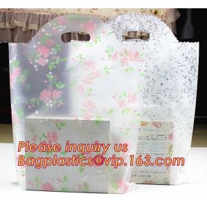 Biodegradable ldpe soft loop handle plastic bags with customized logo printed