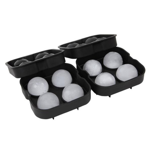 Quality Stackable 4 Cavity Silicone Sphere Ice Cube Tray wholesale