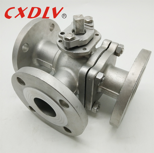 High Performance 3 Way Ball Valve Stainless Steel Full Port PN40 T / L Port